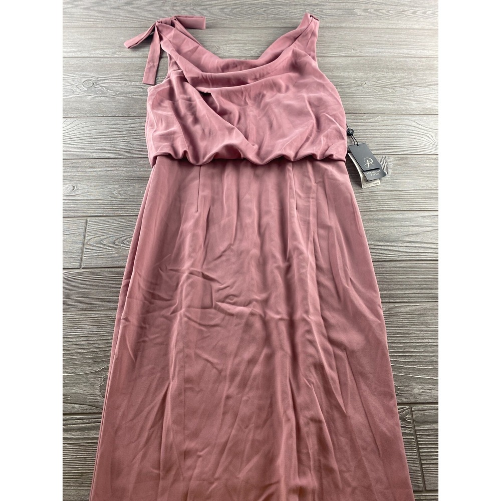 Adrianna Papell Women Blush Blouson Maxi Dress One Shoulder Size 10 NEW